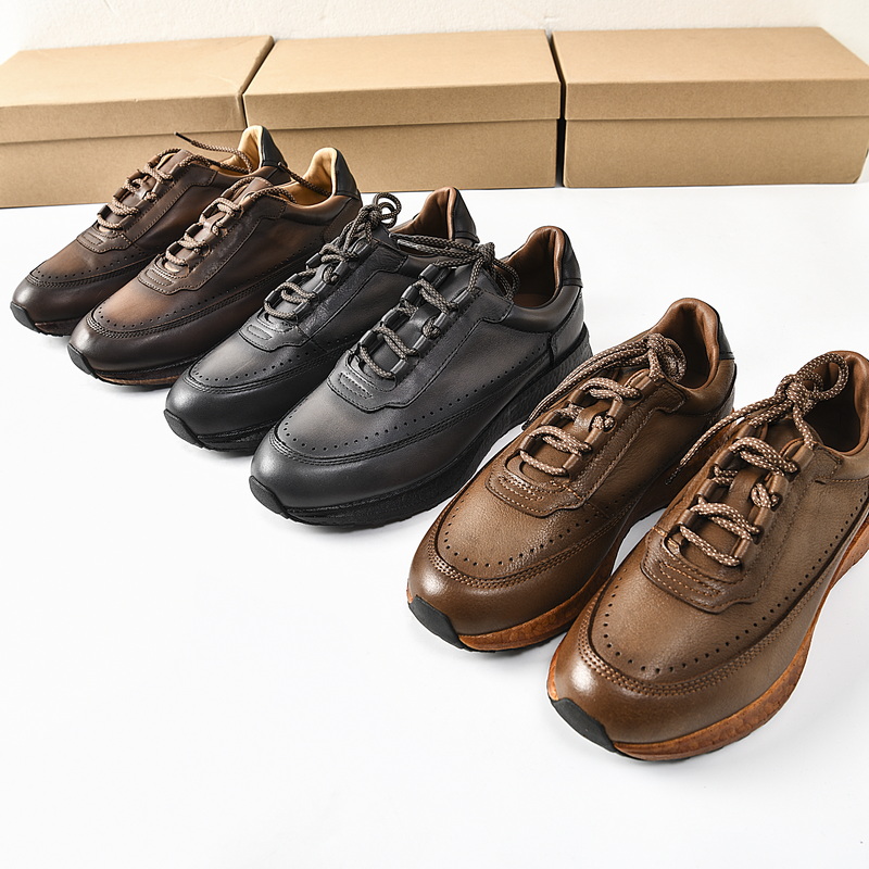 Men’s First Layer Cowhide Retro Sports Casual Shoes