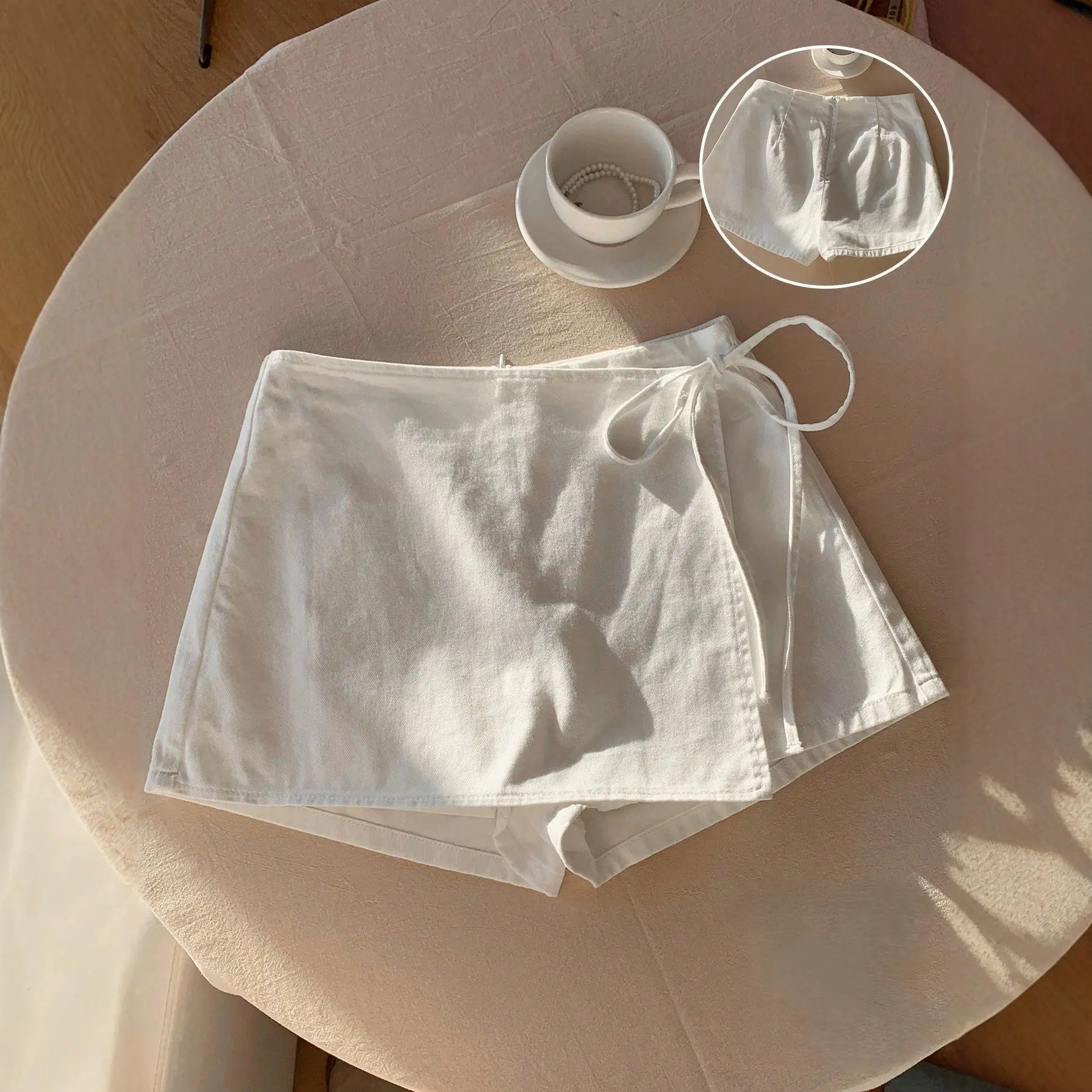 SpringSummer Linen Solid-Color Casual Sports Elastic-Waist Drawstring