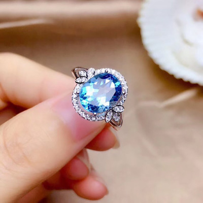 Title 3, Womens Small Flower Sapphire Diamond Ring, an ...