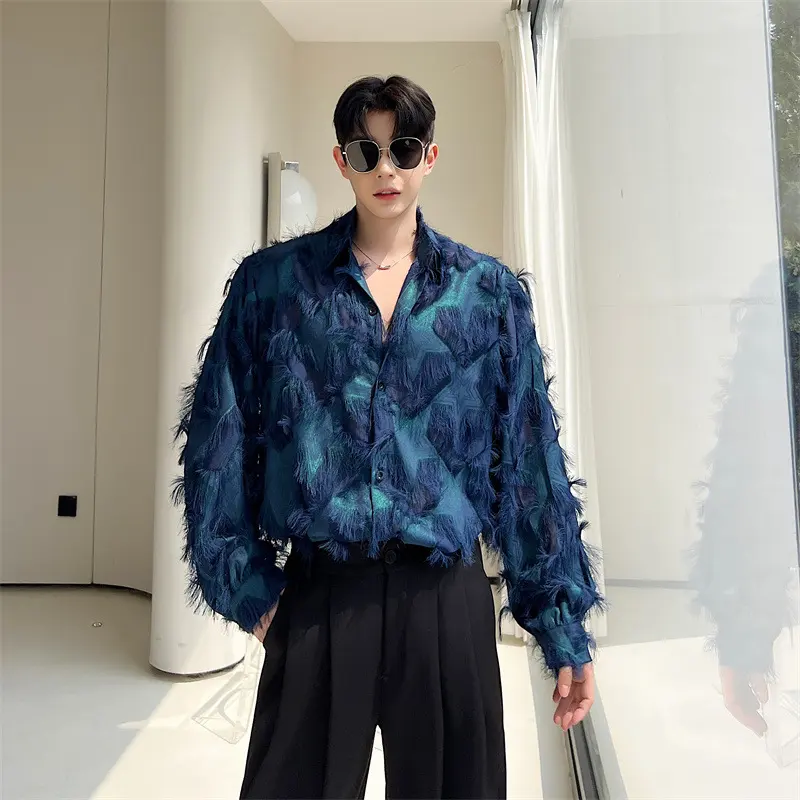 Heart-shaped Tassel Hollow-out Senior Sense of Design Shirt Men's