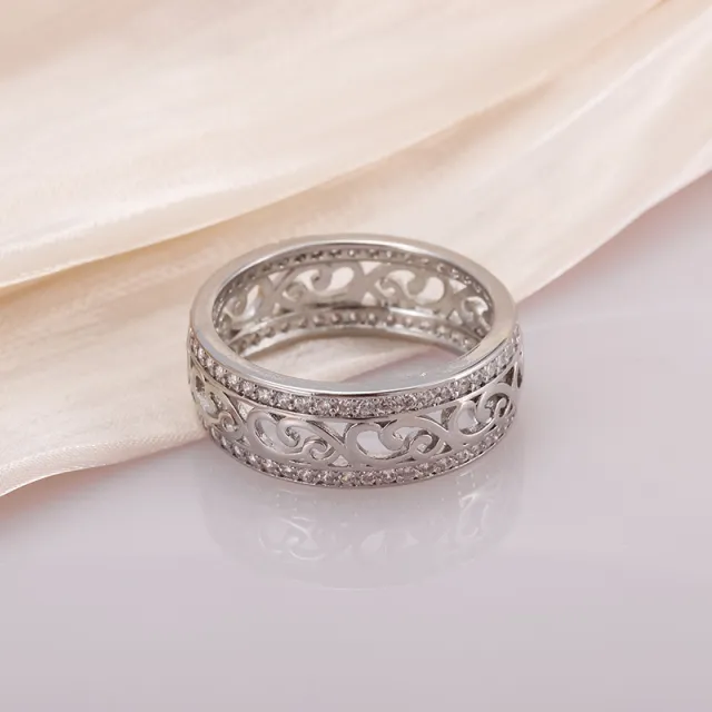Personalized Hollow out Zircon Ring For Women Silver - Shop at LoveMi