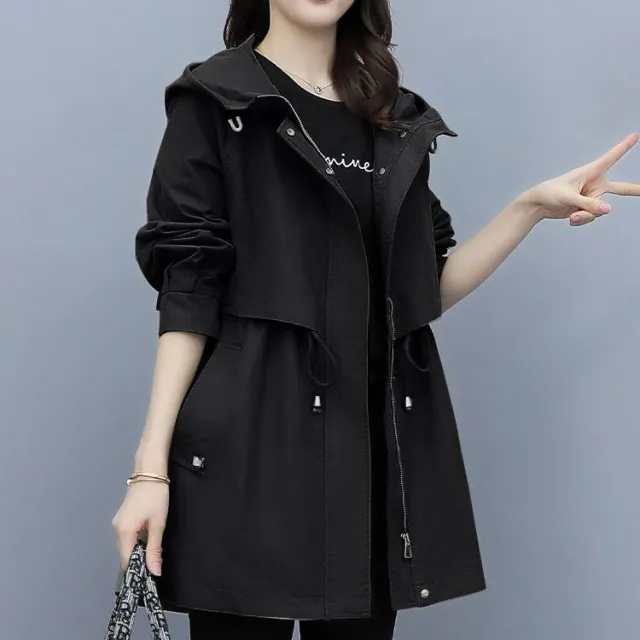 Loose Casual Fashion Hooded Jacket Black - Shop at LoveMi