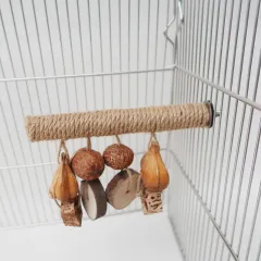 Parrot Supplies Stand Rod Hemp Rope Braided Bird Toy - Woodiness - View 1