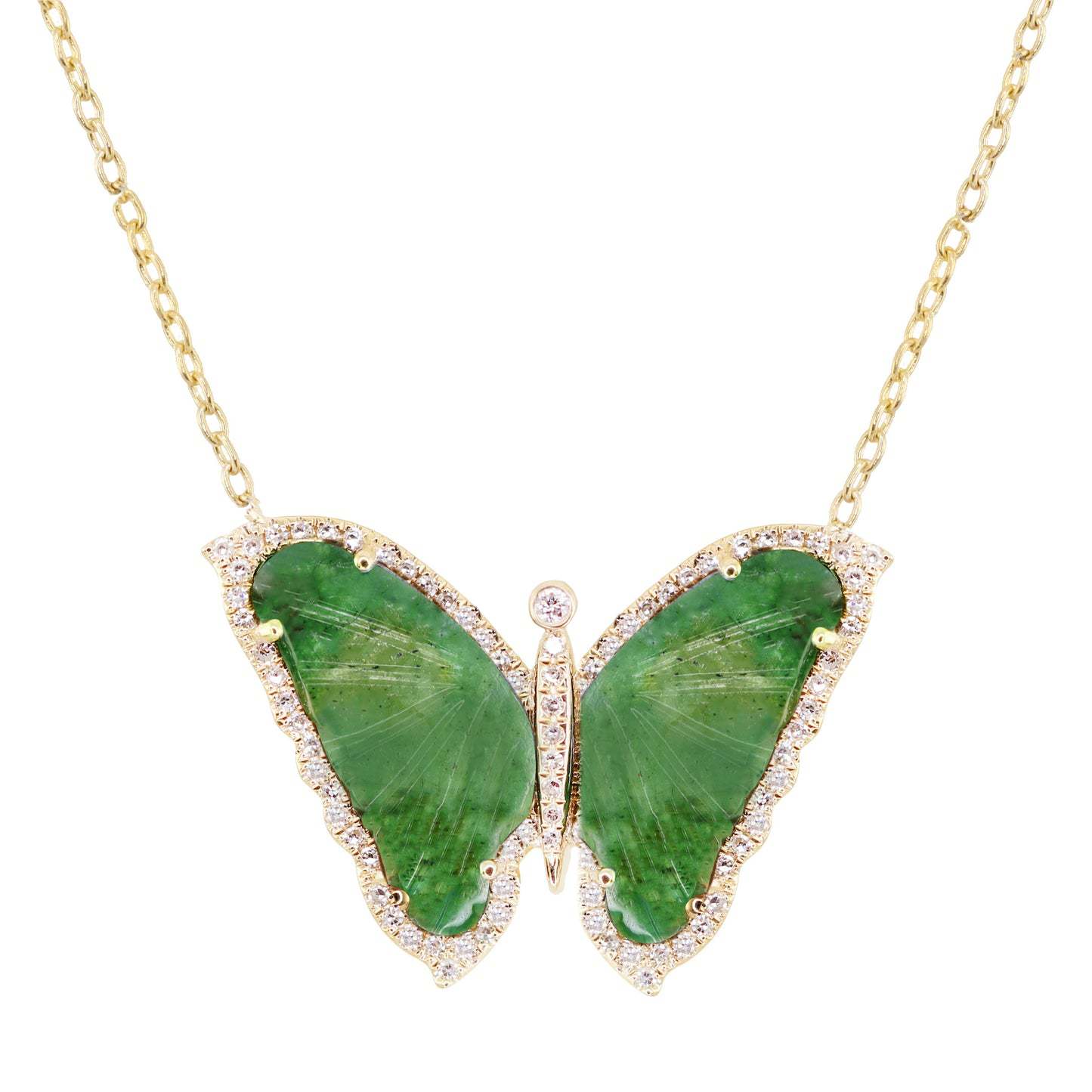Acrylic Small Butterfly Oil Dripping Full Zirconium Necklace