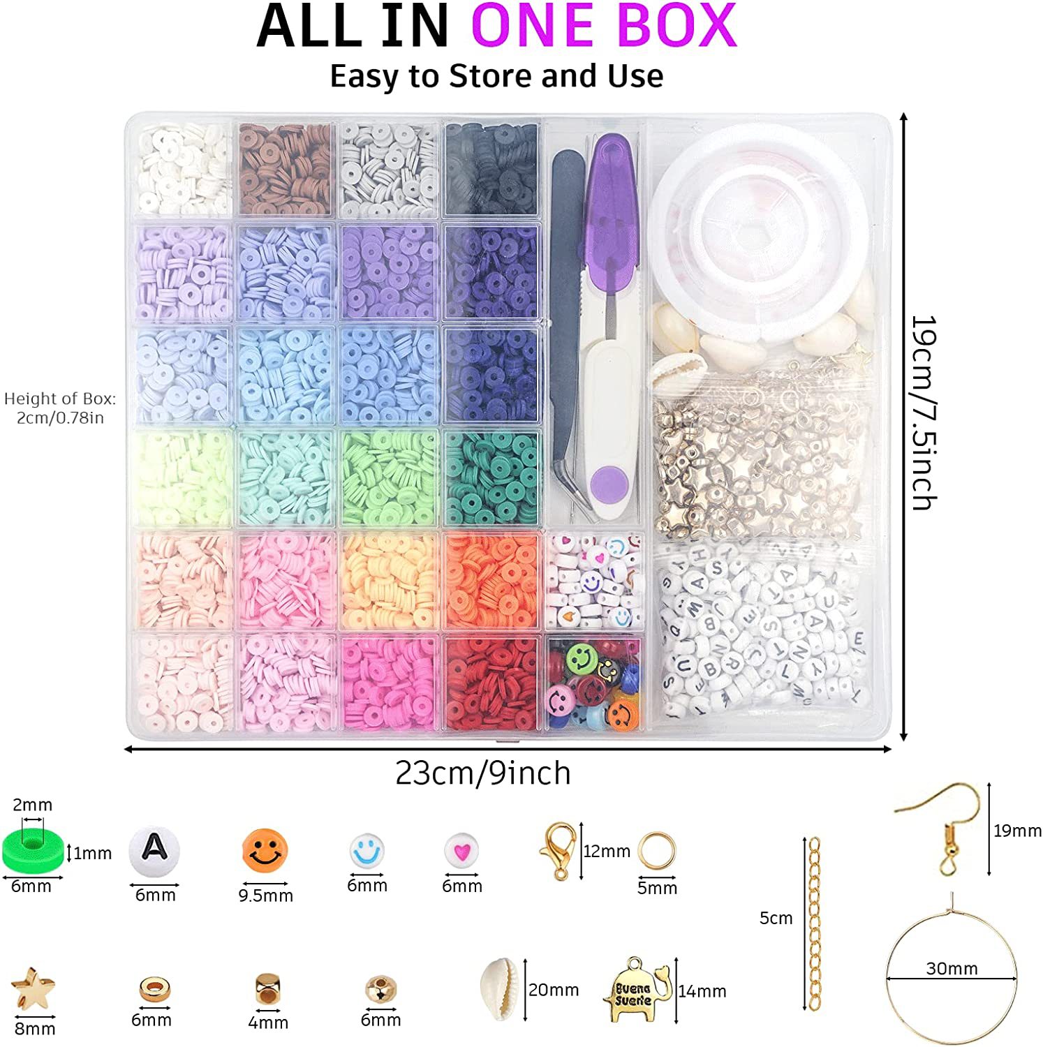 Title 3, 6000 PCs Clay Beads Suit Polymer Clay Tube Piec...