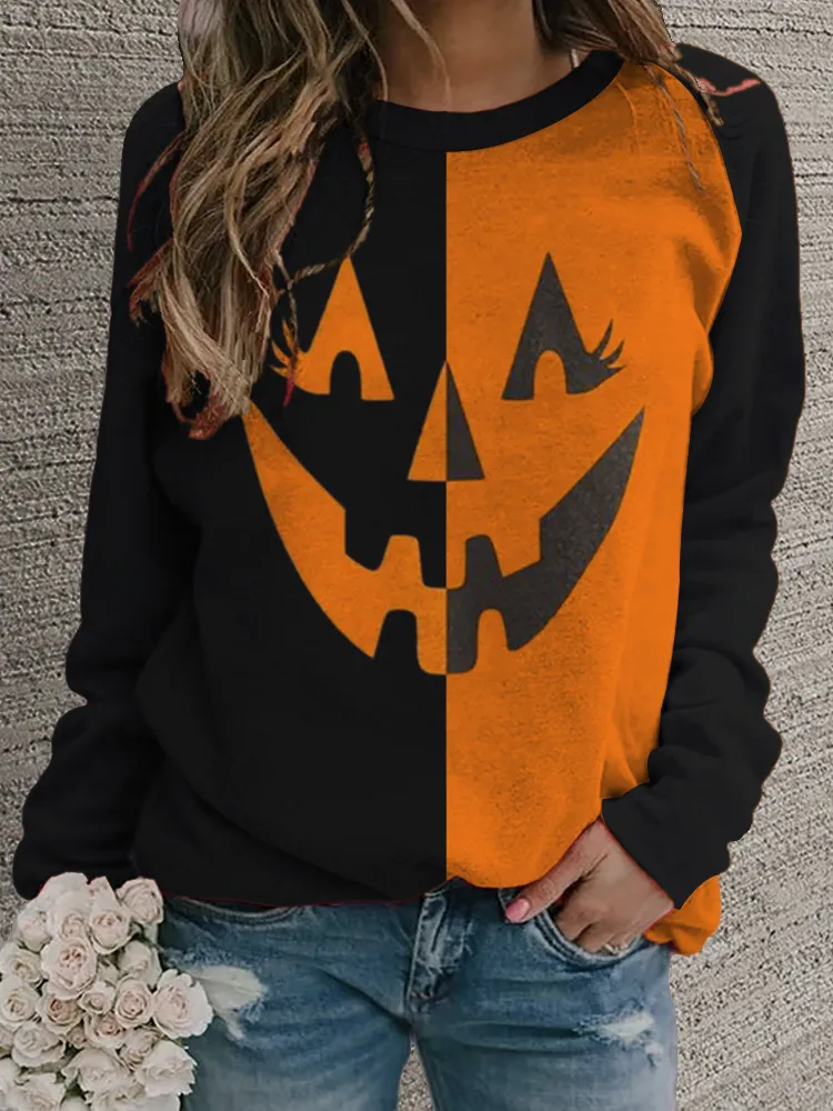 Women's Retro Casual Fashion Round Neck Sweater - Figure 7-M