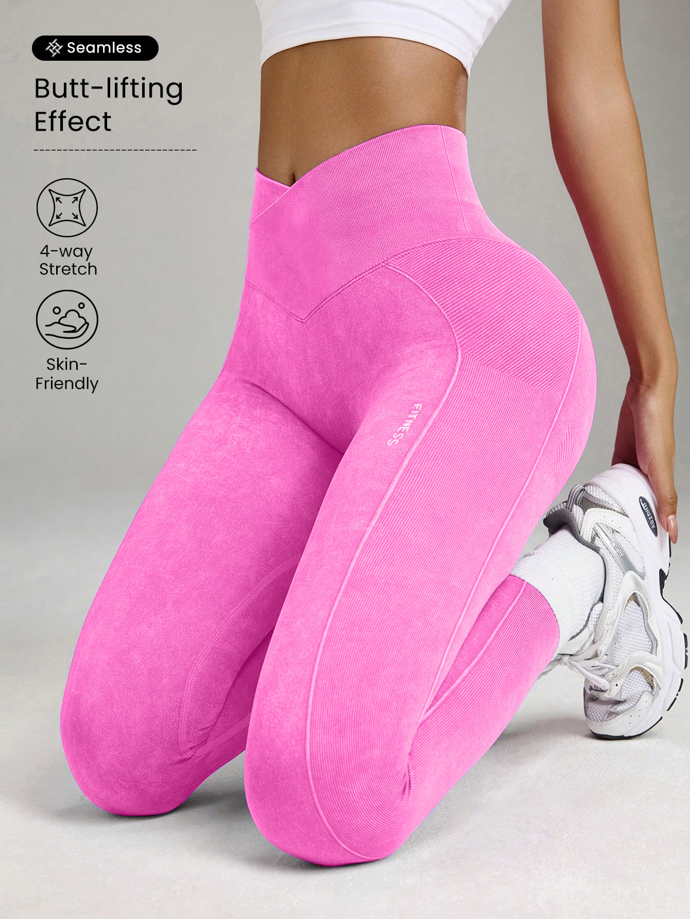 Seamless Sand-Washed High-Waisted Butt-Lifting Tight Yoga Pants 4