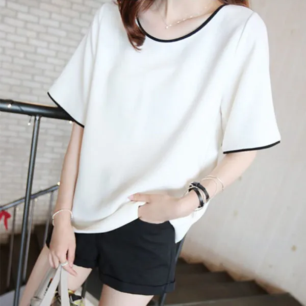 Hollow out Short sleeved Sexy Slim Fit Midriff baring Top 8106 - Shop at LoveMi