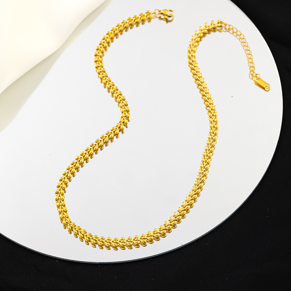 Minimalist Titanium Steel Wheat Ear Color Stainless Steel Necklace