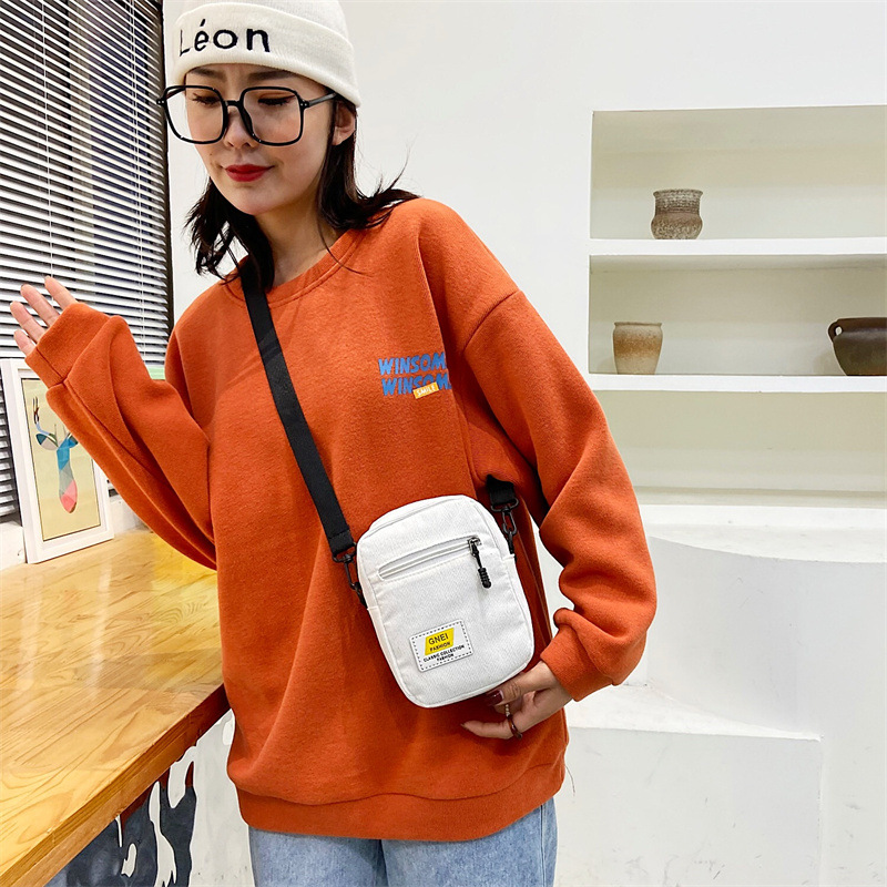 Japanese Corduroy Simple Mobile Phone Change Small Square Bag — foto 12