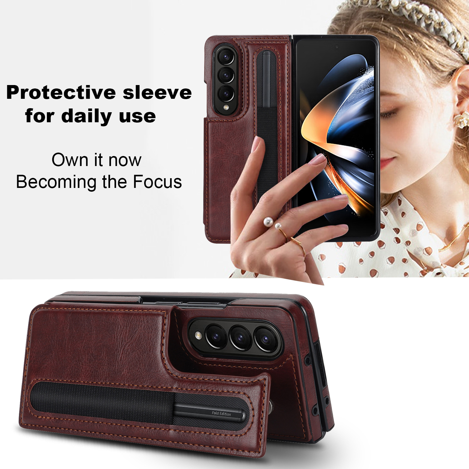 New Folding Mobile Phone Leather Case Protective Shell