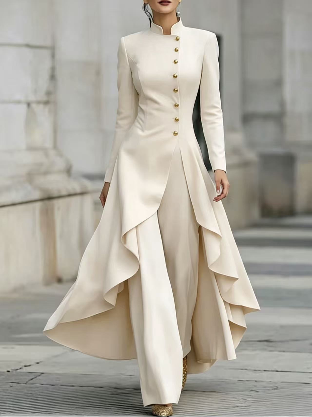 Fashionable Solid-color Belted Suit Set For Women 8