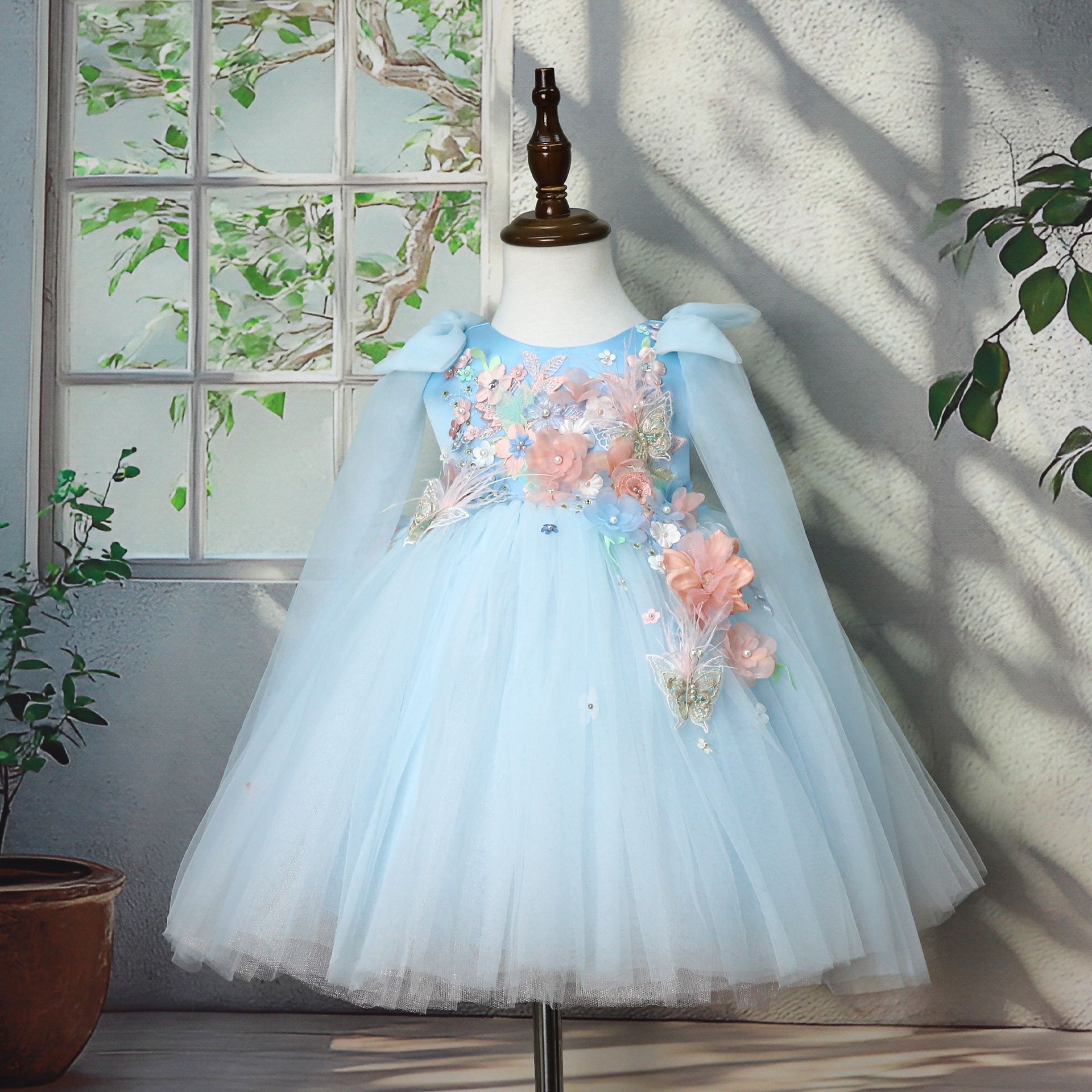 Cute Bow tied Fairy Dress For Kids Blue - Shop at LoveMi
