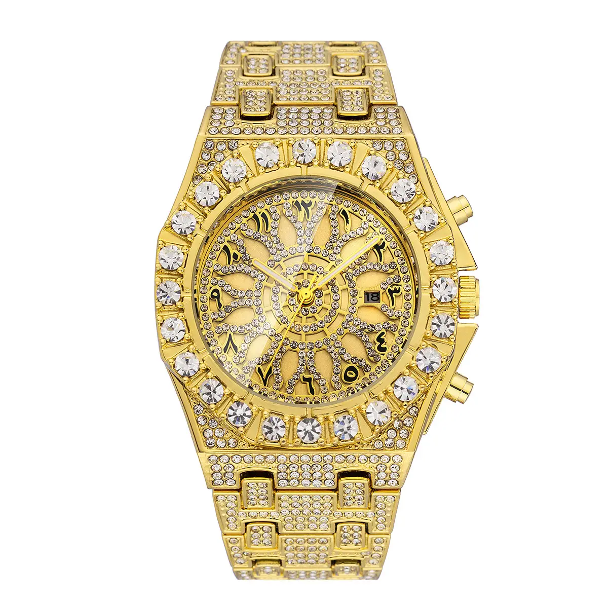 Hip Hop Niche Design Full Diamond Arabic Scale Men's Watch