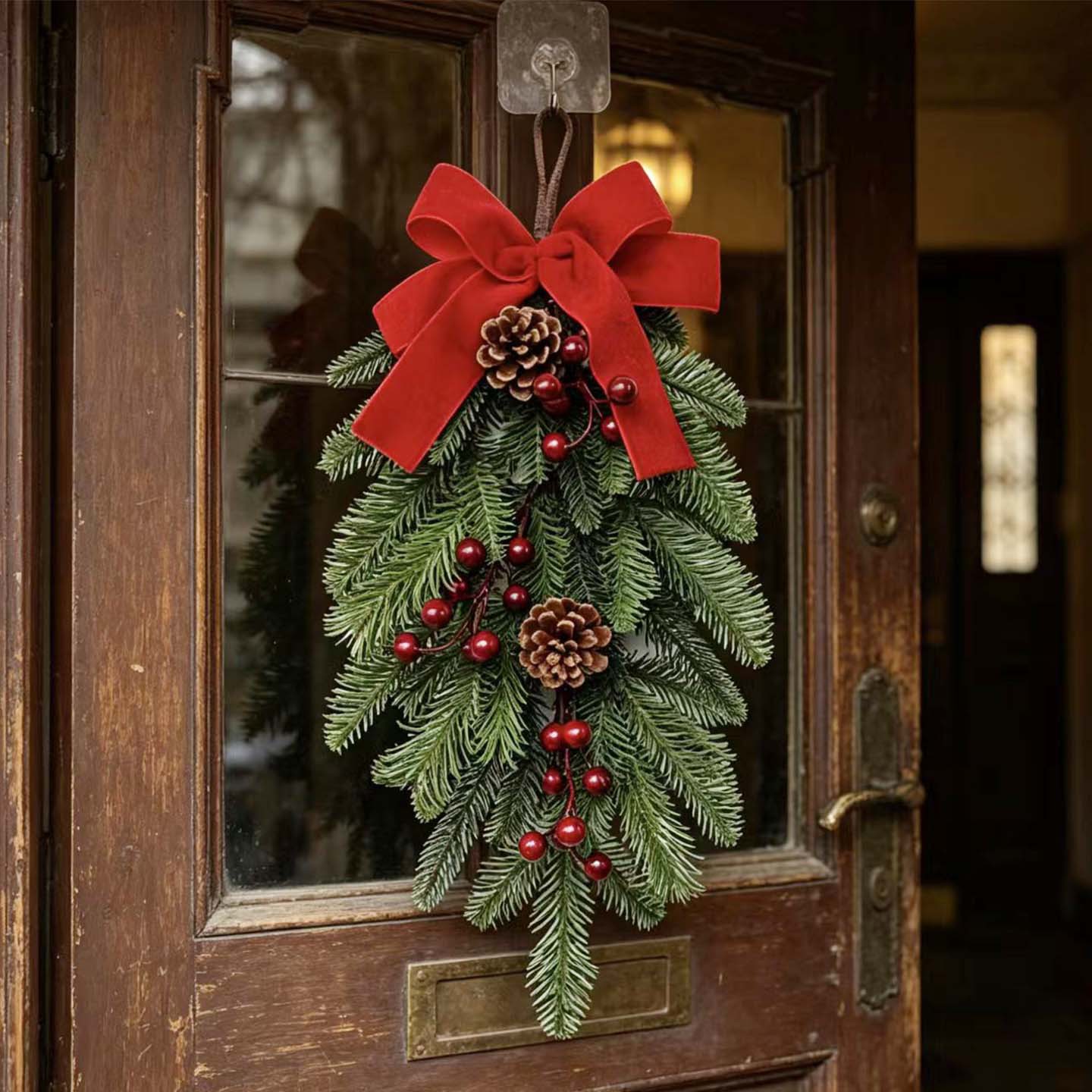 Christmas Upside-down Tree Decoration Bow Door Hanging Scene Setting
