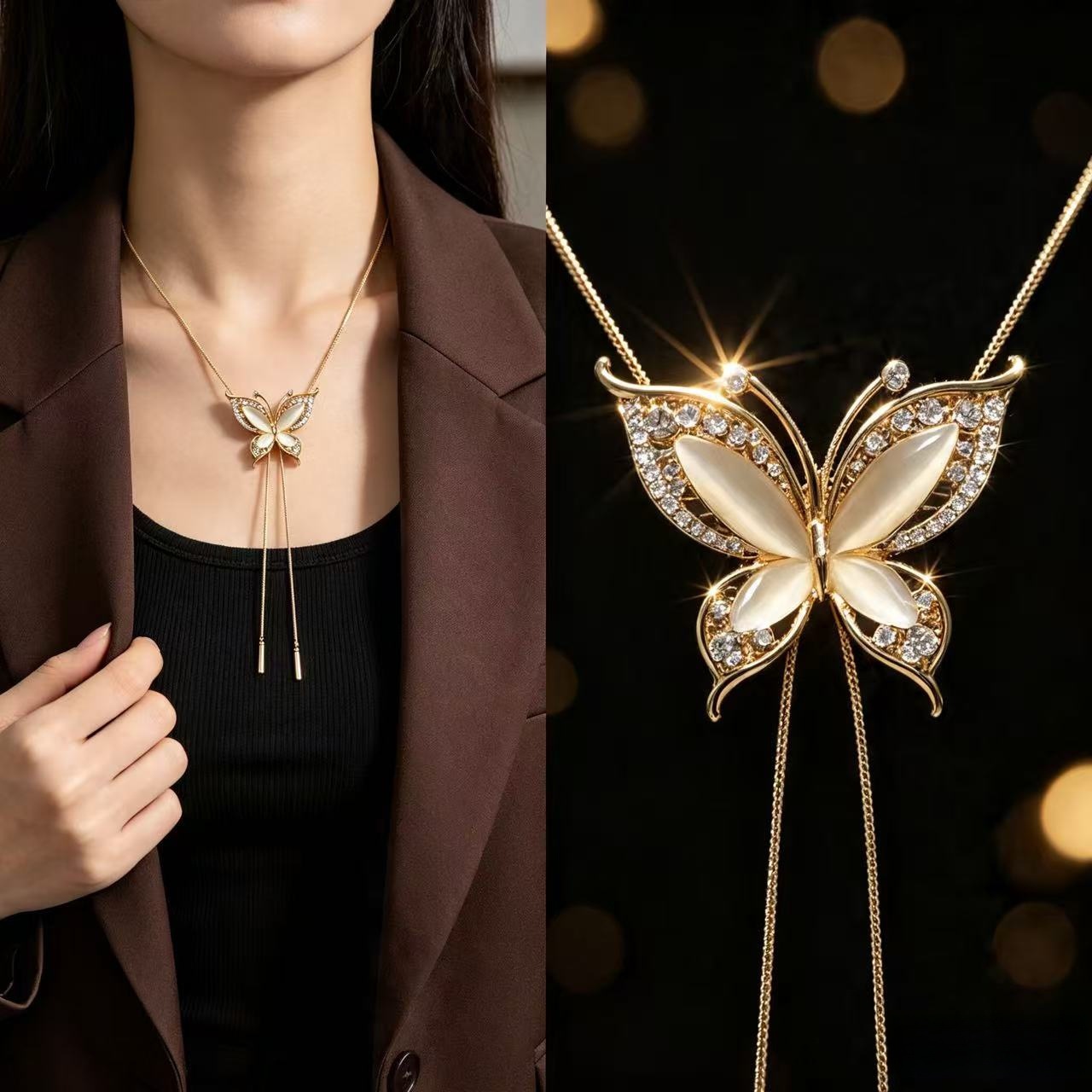 Papillon Cat-Eye Butterfly Sweater Chain 3
