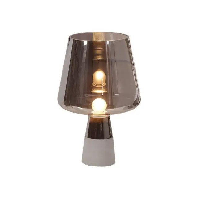 Nordic Cement and Glass Bedside Table Lamp