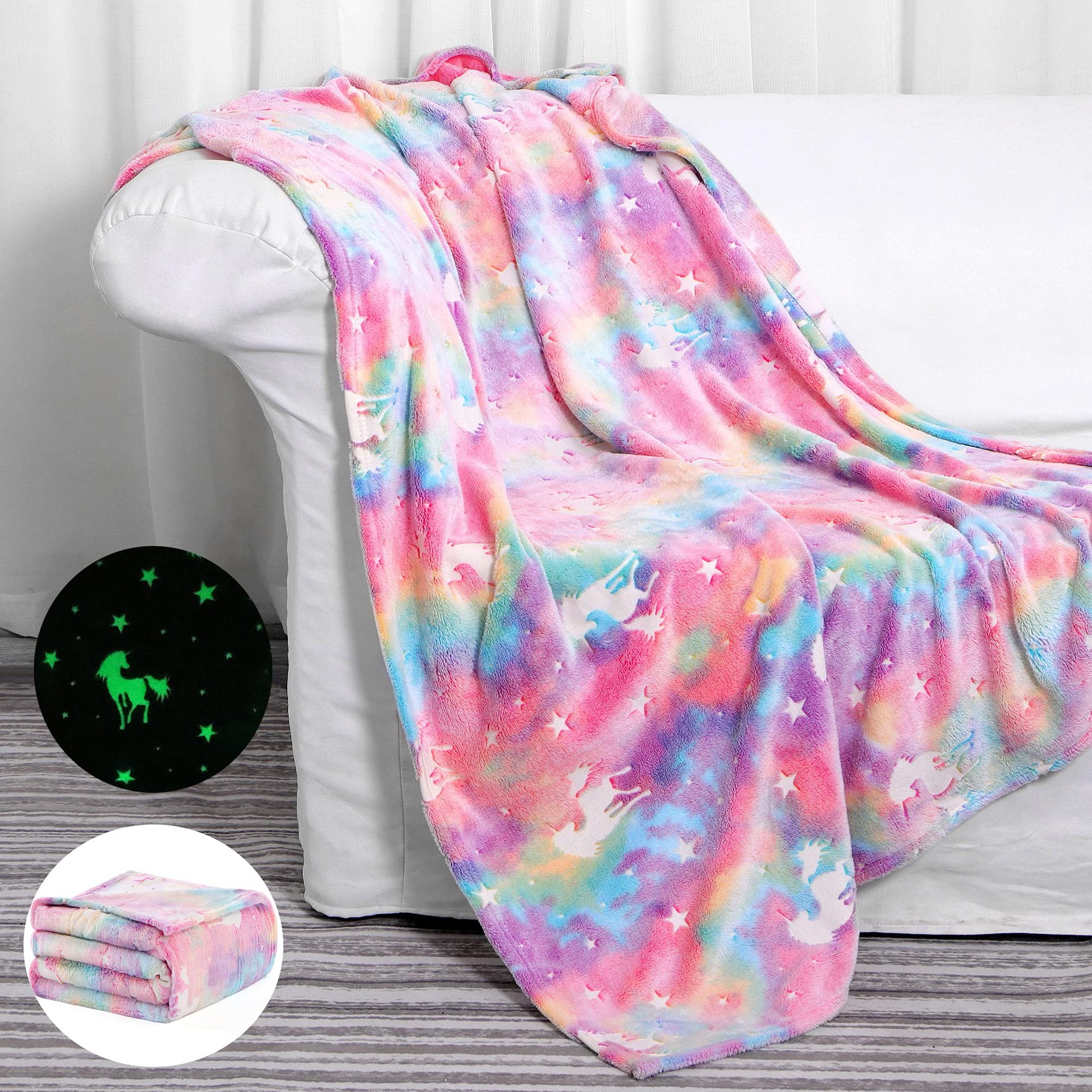 Children's Glow-in-the-Dark Nap Air-Conditioning Flannel Blanket