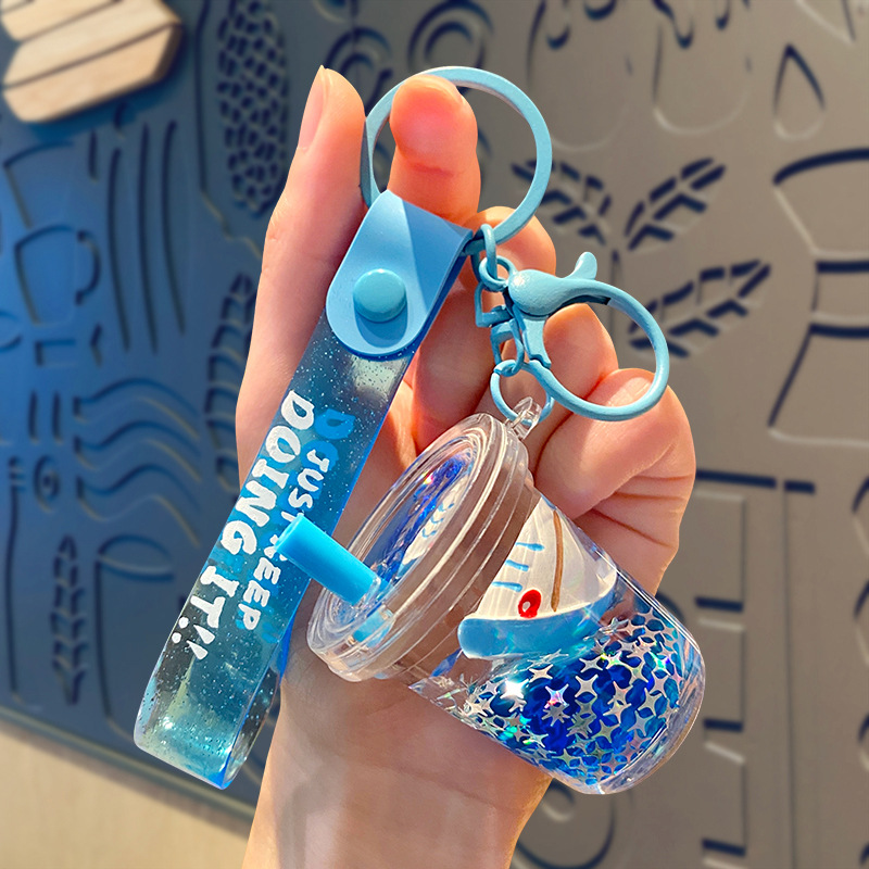 Acrylic Sailboat Oil Quicksand Car Keychain Pendant - Image 4