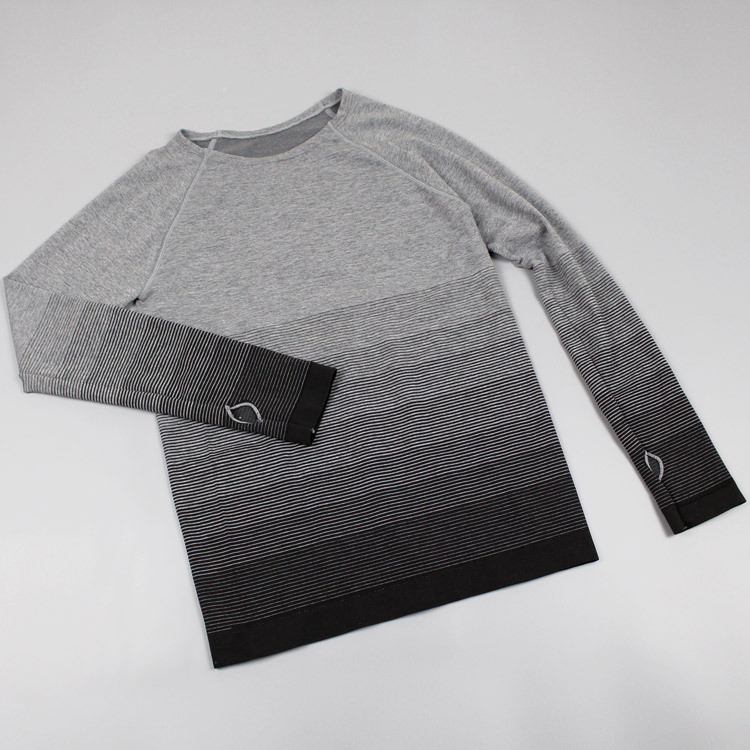 Sports Long Sleeve Women's Gradient Color Sports Top T shirt Quick drying Black - Shop at LoveMi