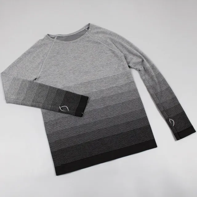 Sports Long Sleeve Women's Gradient Color Sports Top T shirt Quick drying Black - Shop at LoveMi