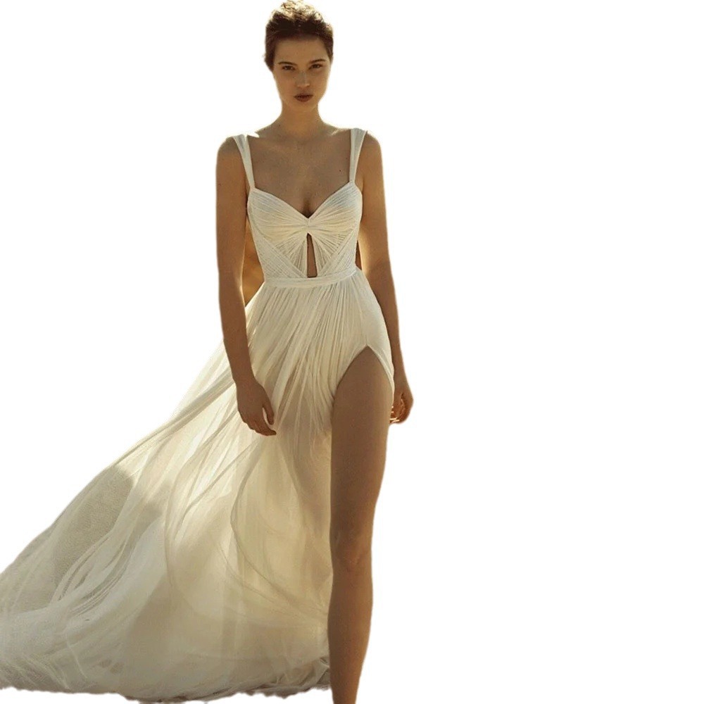 Women's Wedding Gown Formal Dress Party Evening Banquet Bridal Beach White - Shop at LoveMi