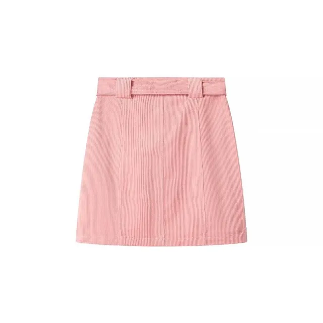 Women's Street Fashion A line Corduroy Skirt Pink - Shop at LoveMi