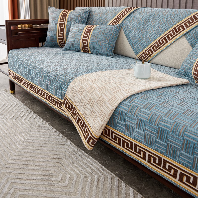 All-Season Chinese-Style Non-Slip Seat Cushion Cover