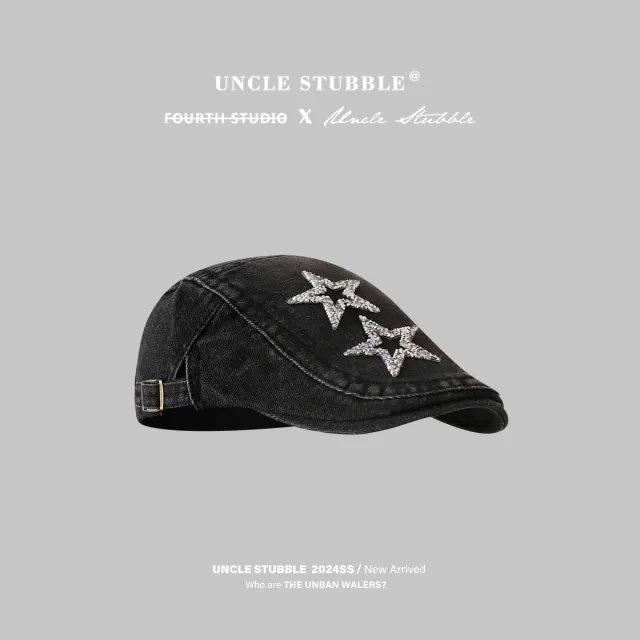 Denim Blue XINGX Women's Retro Washed Peaked Cap Black - Shop at LoveMi