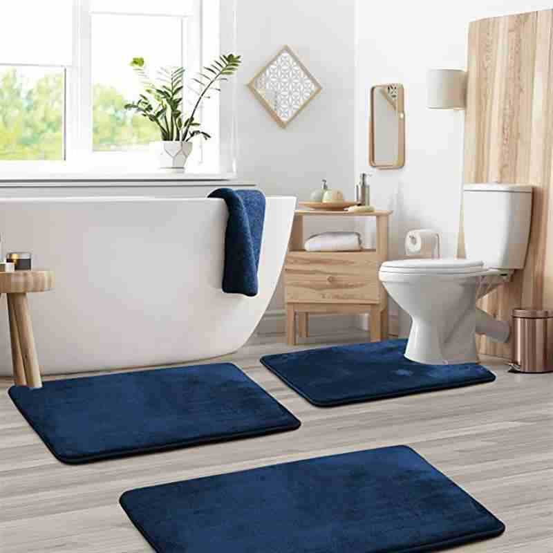 Non-slip Coral Fleece Bathroom Set Toilet Mat And Bathroom Floor Mat For Home Use