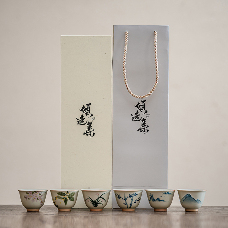 ICE Table Hand Painted Tea Cup Suit Kung Fu Tea Set