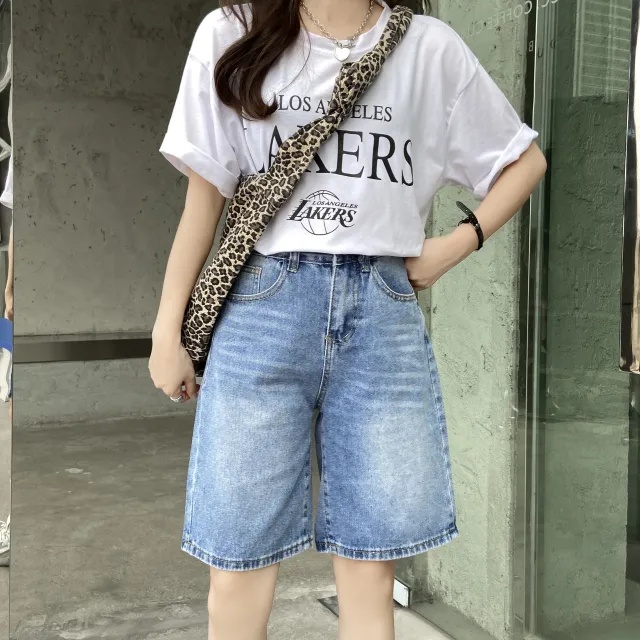 Women's High Waist Denim Shorts Light Blue - Shop at LoveMi