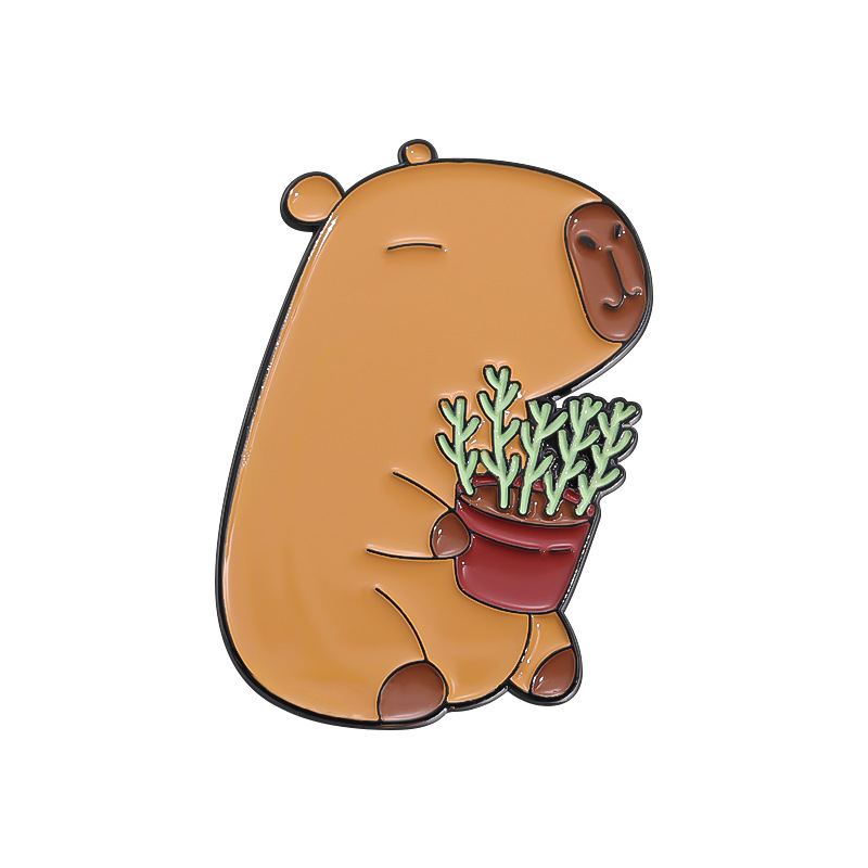 Cute Cartoon Capybara Brooch In A Charming Animal Design