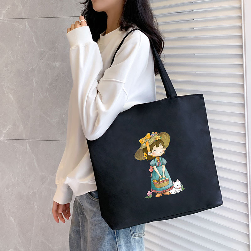 Women's Canvas Bag New Shoulder Handbag Student Tote One Piece — foto 5