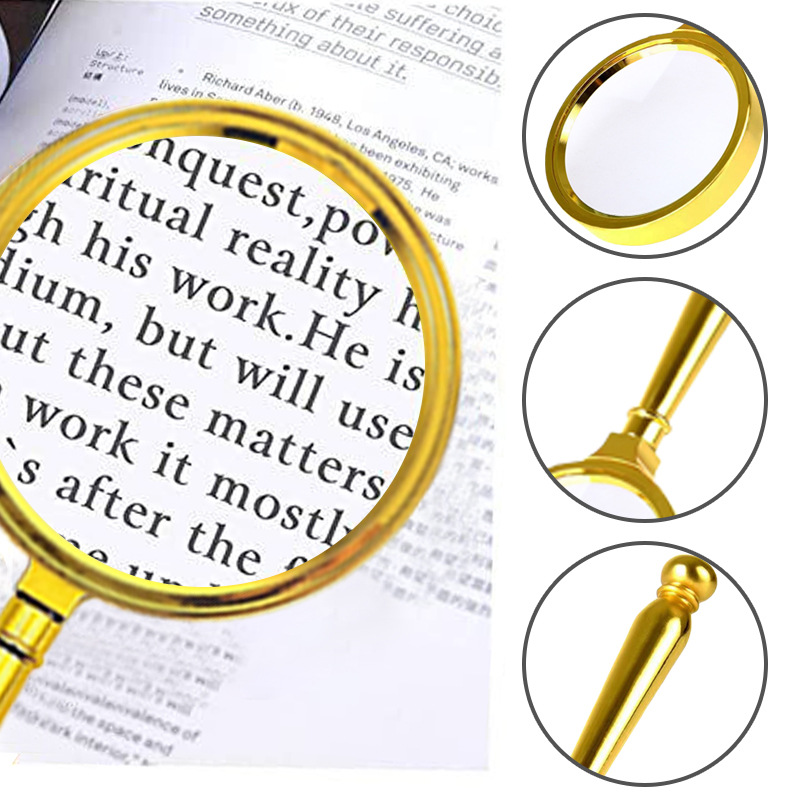 Gold-Plated Plastic High-Definition Handheld Magnifier - Image 2