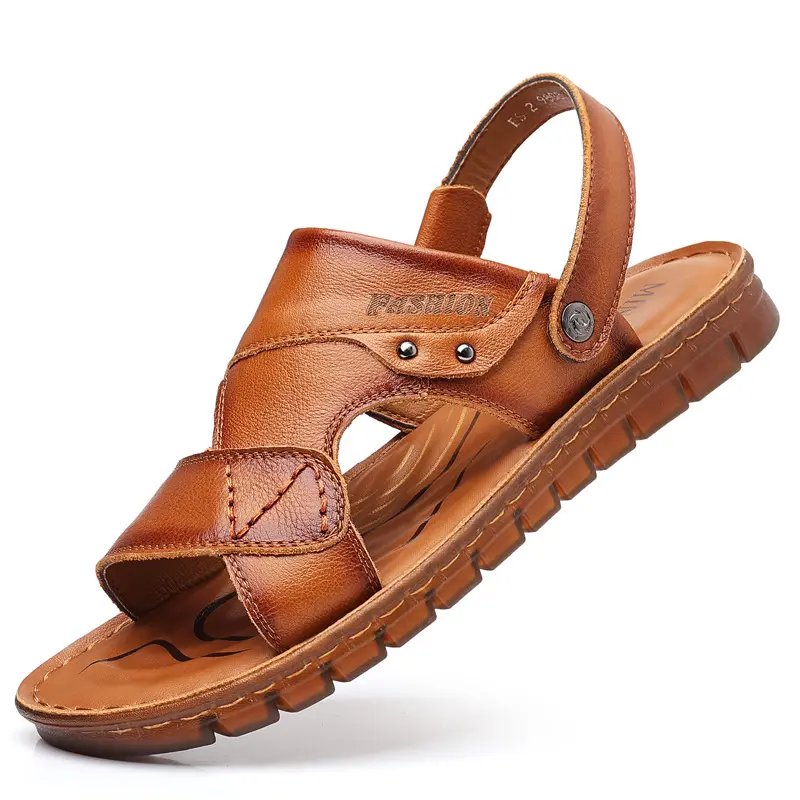 Men's Sandals Beach Shoes Top Layer Cattlehide
