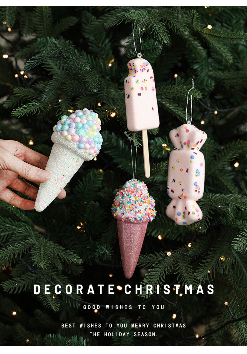 Title 1, Creative Pendant Ice Cream Christmas Tree Decor...