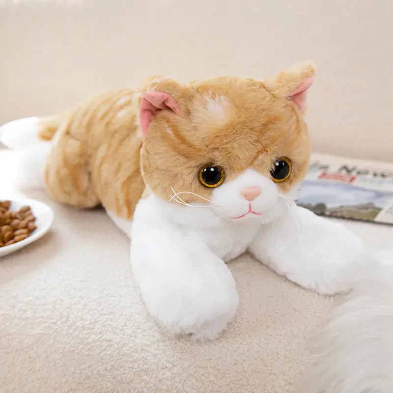 Simulation Cat Kitty Doll Pet Toy Petting Alien Plush — Brown / 50cm