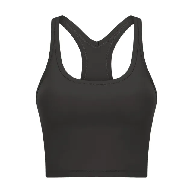 Yoga Vest With Chest Pad For Women Blackish Gray - Shop at LoveMi
