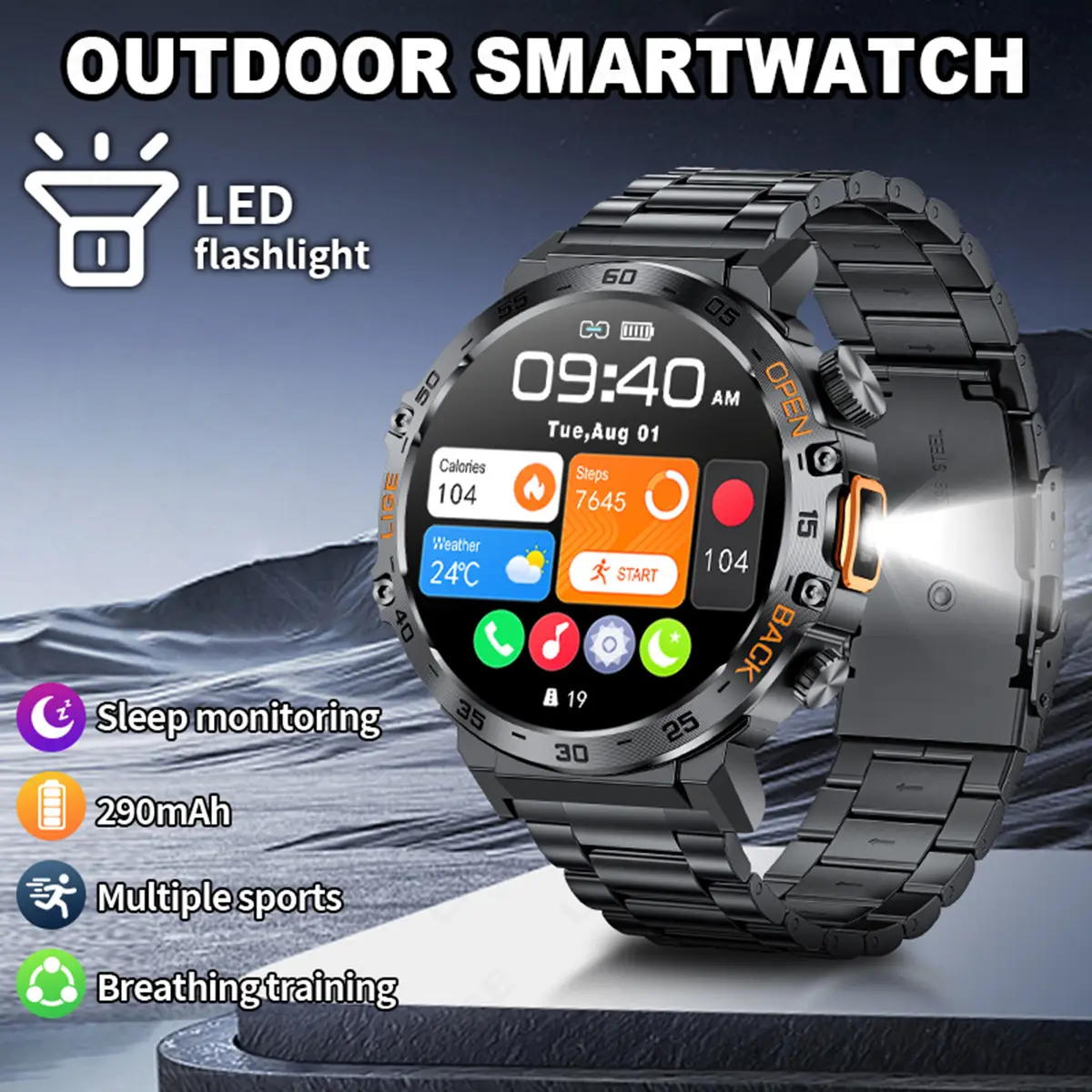 Smartwatch With Heart Rate Blood Pressure Bluetooth