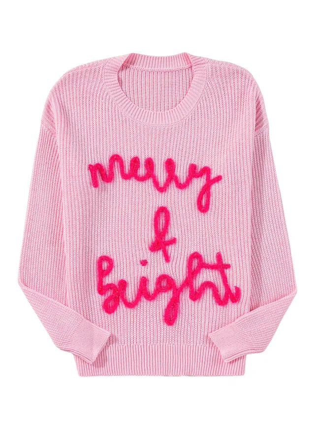 Winter New Leisure Warm Round Neck Sweater For Women Pink - Shop at LoveMi