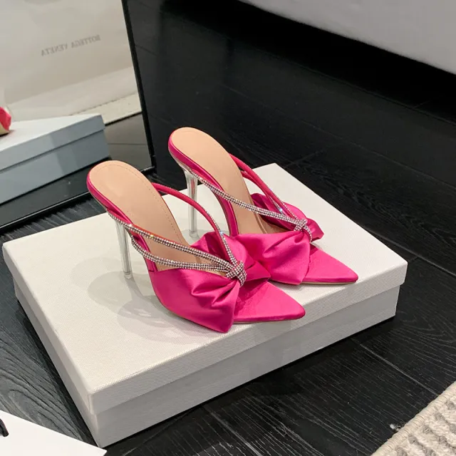 Fashion Pointed toe Bowknot Super High Heels Red - Shop at LoveMi