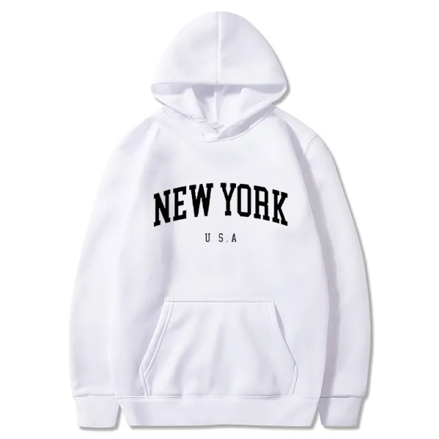 Printed Casual Sports Velvet Padded Hooded Sweatshirt Women's Autumn And Winter White - Shop at LoveMi