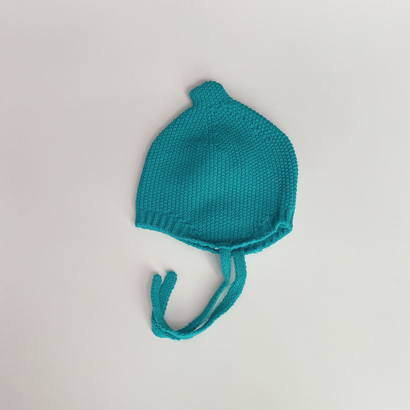 Autumn Winter Korean-style Solid-color Baby Hat With Pacifier-shaped Tip - Image 5