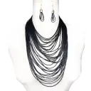 Wax Cord Multi-Layer Tassel Necklace Set view 5