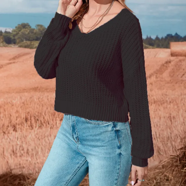 Mesh See through Knitted Shoulder Bottoming Shirt Sweater For Women Black - Shop at LoveMi