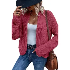 Simple Solid Color Outerwear Knitwear For Women - Lc271978 P6-Xxl - View 1