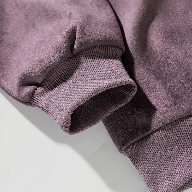 Suede-look Solid-color Casual Hoodie For Men 3