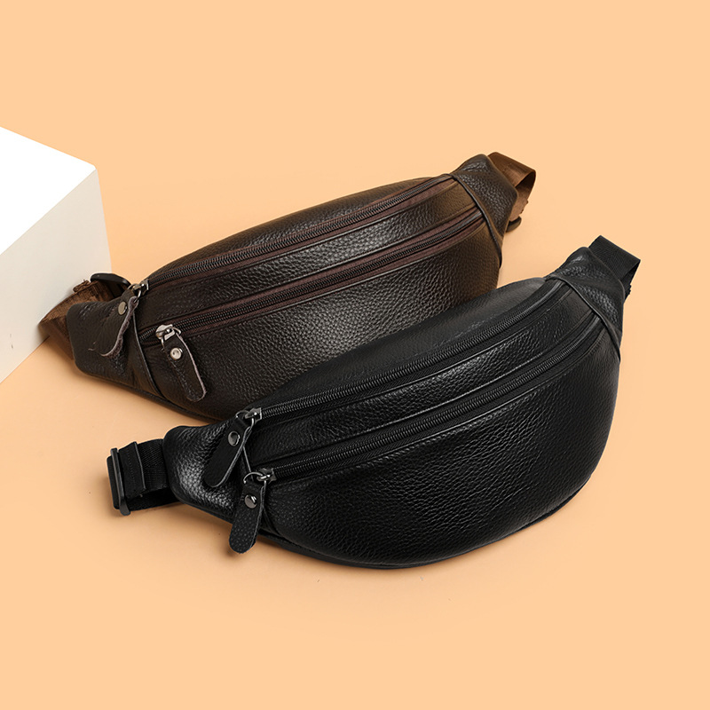 New Stylish Minimalist Casual And Trendy Mens Genuine Leather Crossbody Bag