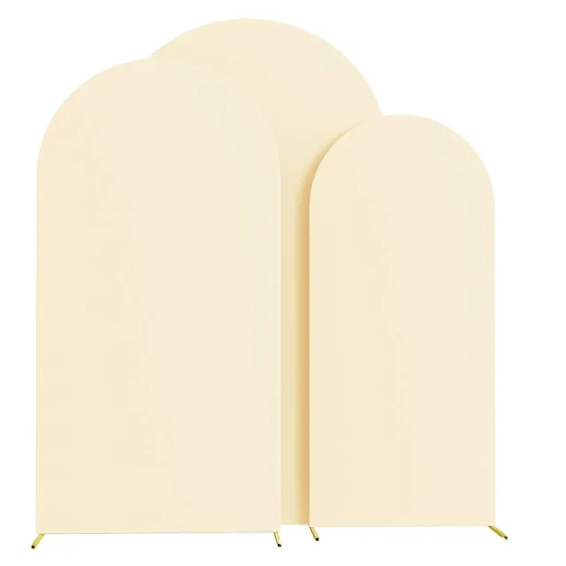 Solid Color Elastic U shaped Decorative Arch Cover Beige - Shop at LoveMi